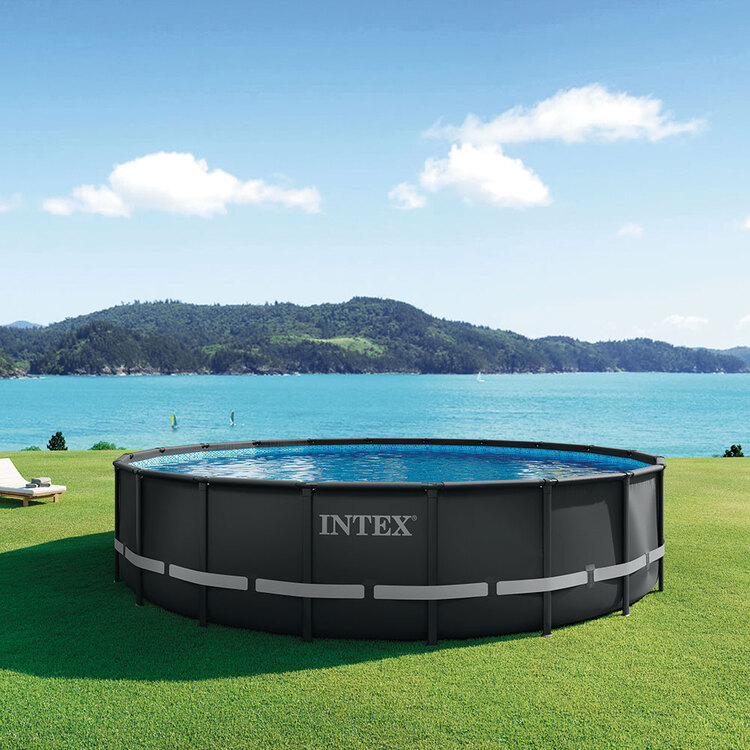 Piscine Ultra XTR ronde 6,10 x 1,22 m | Gris anthracite | INTEX