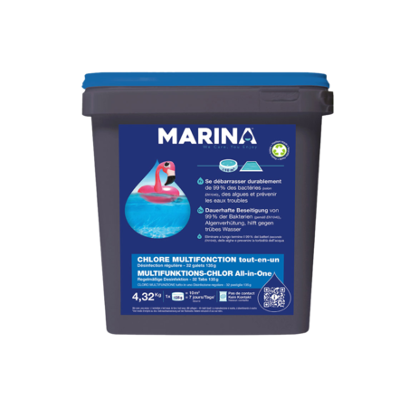 Chlore multifonction Marina | Galets de 135 g | Pot de 4,32 kg | INTEX