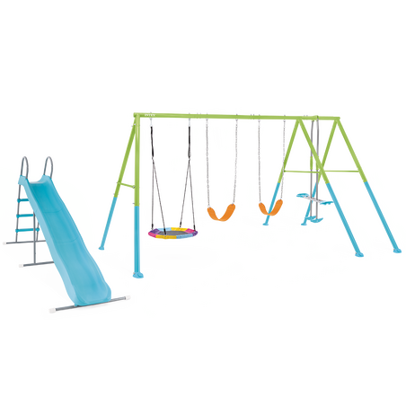 Portique balançoire 5 agrès | 3 à 10 ans | Toboggan | Coloré | INTEX