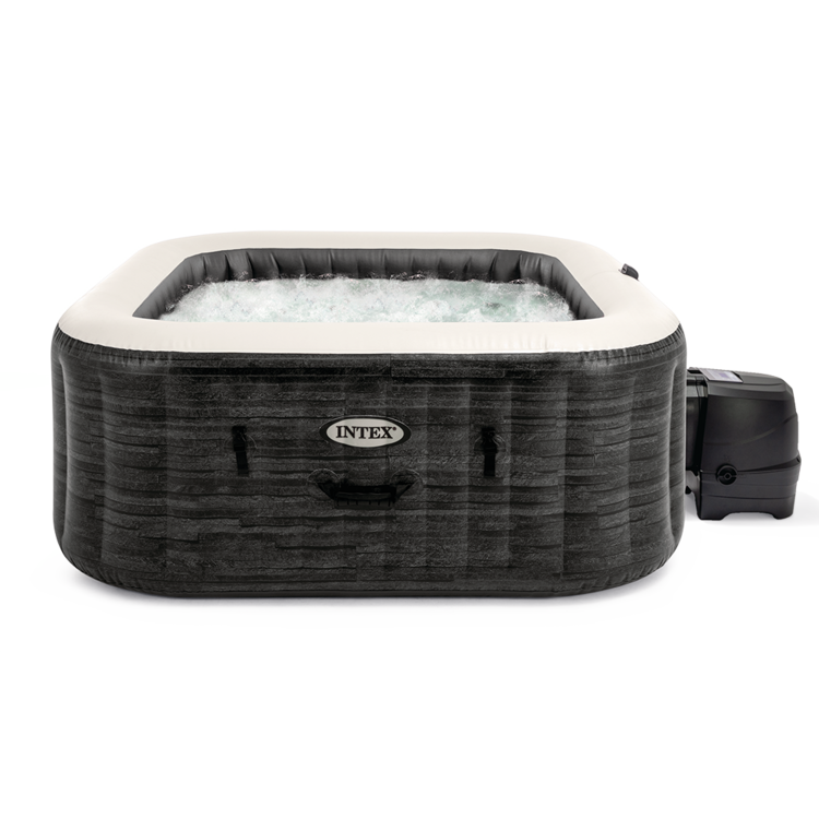 Spa gonflable 6 places Ardoise | Carré | Effet pierres grises | INTEX