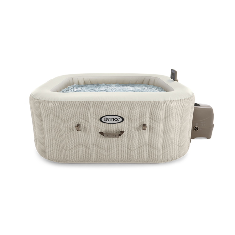 Spa gonflable 4 places Chevron | Carré | Motifs beige & blanc | INTEX