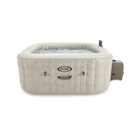 Spa gonflable 4 places Chevron | Carré | Motifs beige & blanc | INTEX