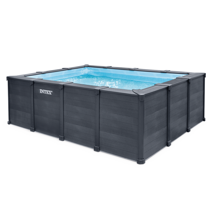 Piscine Graphite tubulaire | Rectangulaire | Habillage en PVC | INTEX