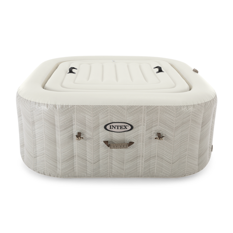 Spa gonflable 4 places Chevron | Carré | Motifs beige & blanc | INTEX
