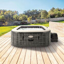 Spa gonflable 6 places Ardoise | Carré | Effet pierres grises | INTEX