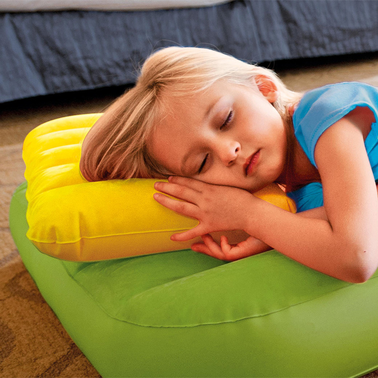 Oreiller junior | Bleu ou jaune | Accessoire gonflable | INTEX