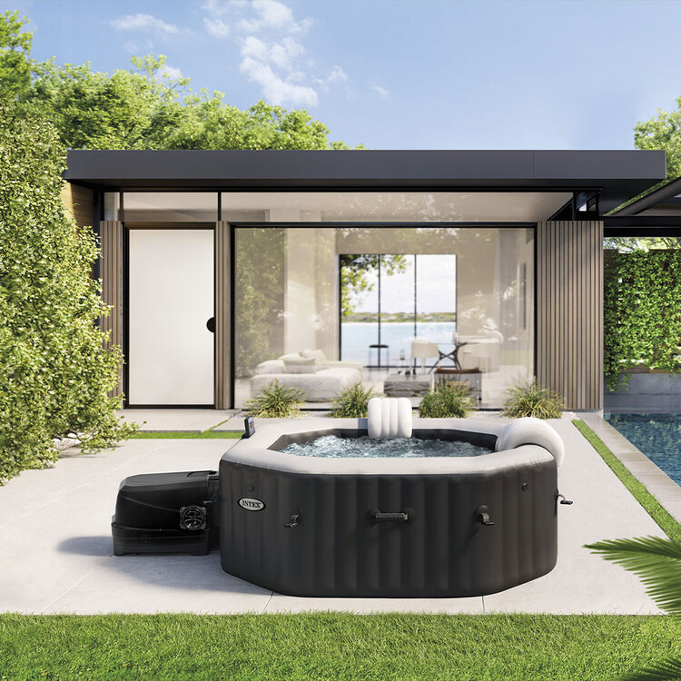 Spa gonflable 4 places Carbone | Octogonal | Noir | INTEX
