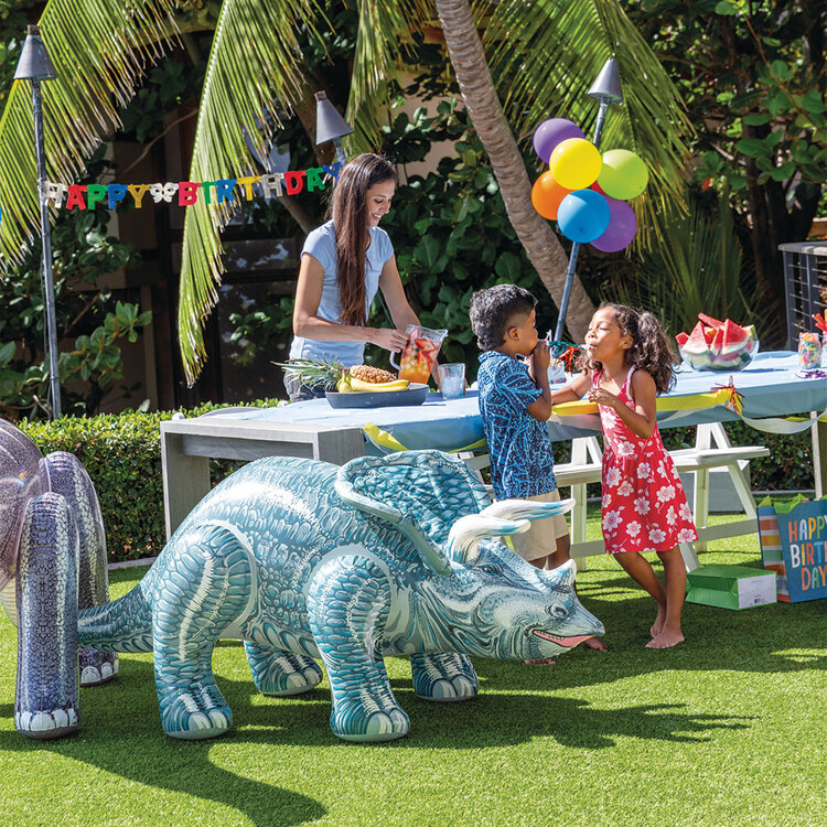 Dino géant | Tricératops & brontosaure | Intérieur & extérieur | INTEX