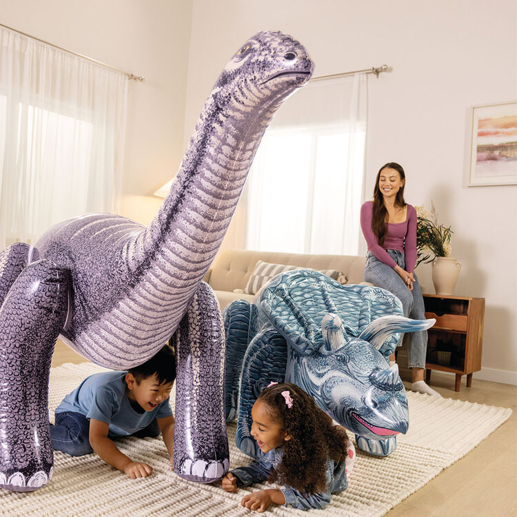Dino géant | Tricératops & brontosaure | Intérieur & extérieur | INTEX