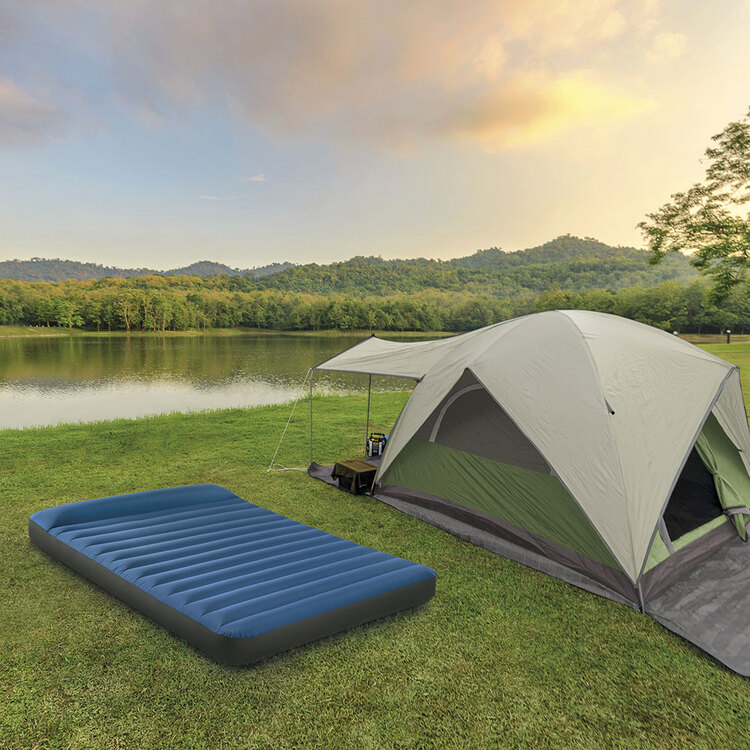 Matelas gonflable camping | TPU Blue USB | 2 personnes | INTEX