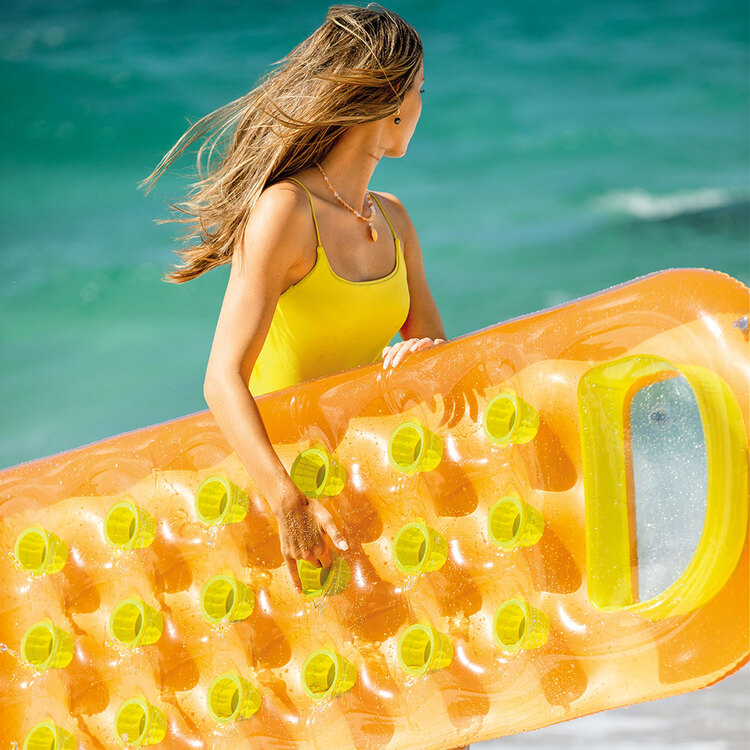 Matelas de piscine à poches | Avec oreiller | 2 coloris | INTEX