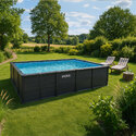 Piscine Graphite tubulaire 6,00 x 3,00 | Habillage en PVC | INTEX