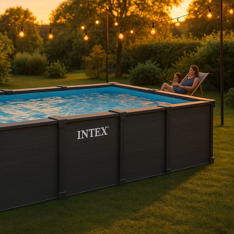 Piscine Graphite tubulaire 6,00 x 3,00 | Habillage en PVC | INTEX