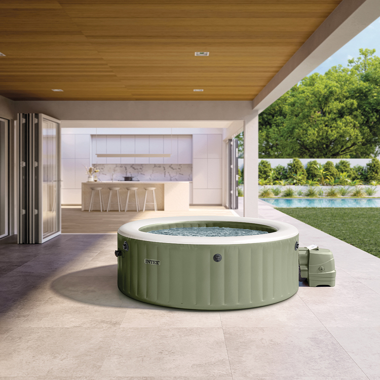 Spa gonflable 4 places Olive | Rond | Vert Olive | INTEX