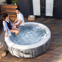 Spa gonflable 6 places Baltik | Rond | Effet bois cérusé | INTEX