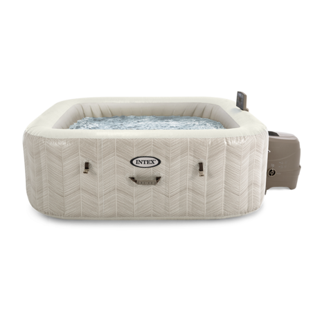 Spa gonflable 6 places Chevron | Carré | Motifs beige & blanc | INTEX
