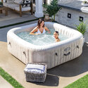 Spa gonflable 6 places Chevron | Carré | Motifs beige & blanc | INTEX