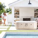 Spa gonflable 6 places Chevron | Carré | Motifs beige & blanc | INTEX