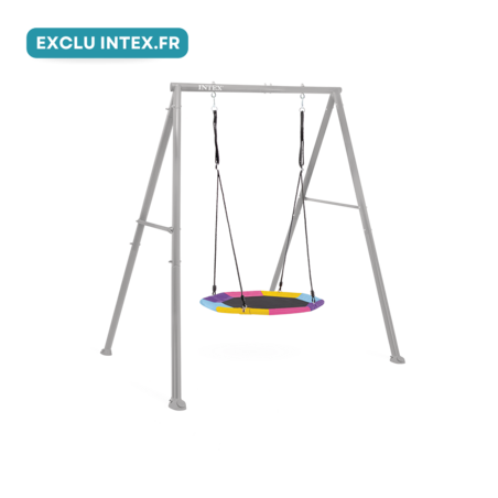 Portique balançoire 1 agrès | Nid d'oiseau | Gris | 3-10 ans | INTEX