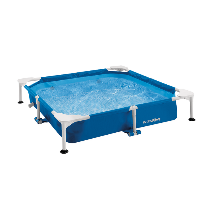  Kit piscine tubulaire pour animaux | Carrée | Bleu | INTEX