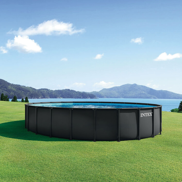 Piscine Ultra XTR ronde 7,32 x 1,32 m | Gris anthracite | INTEX