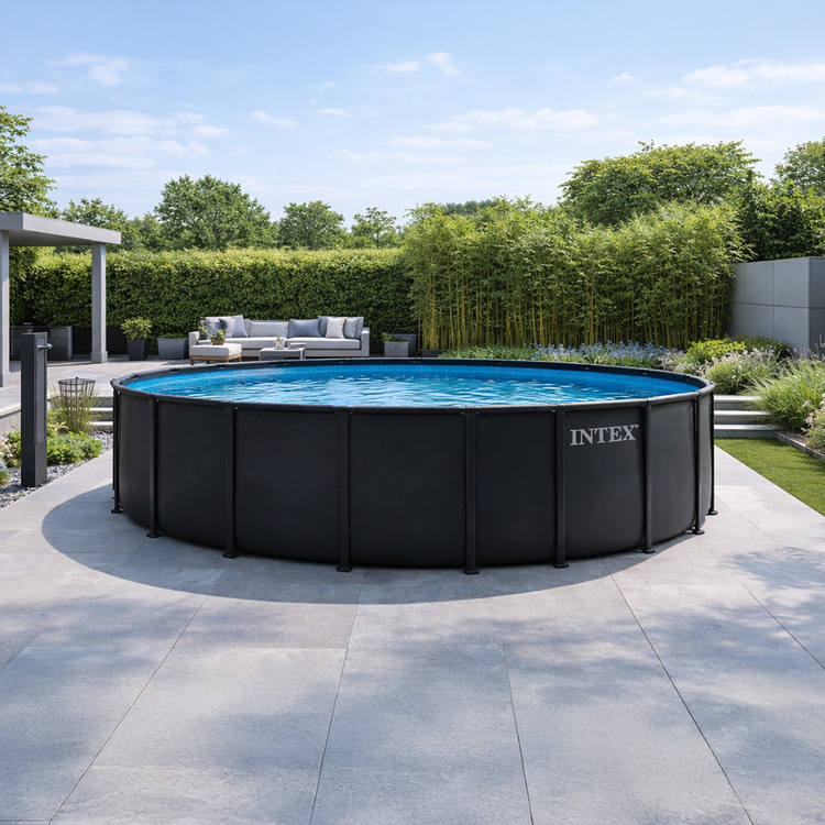 Piscine Ultra XTR ronde 5,49 x 1,32 m | Gris anthracite | INTEX 