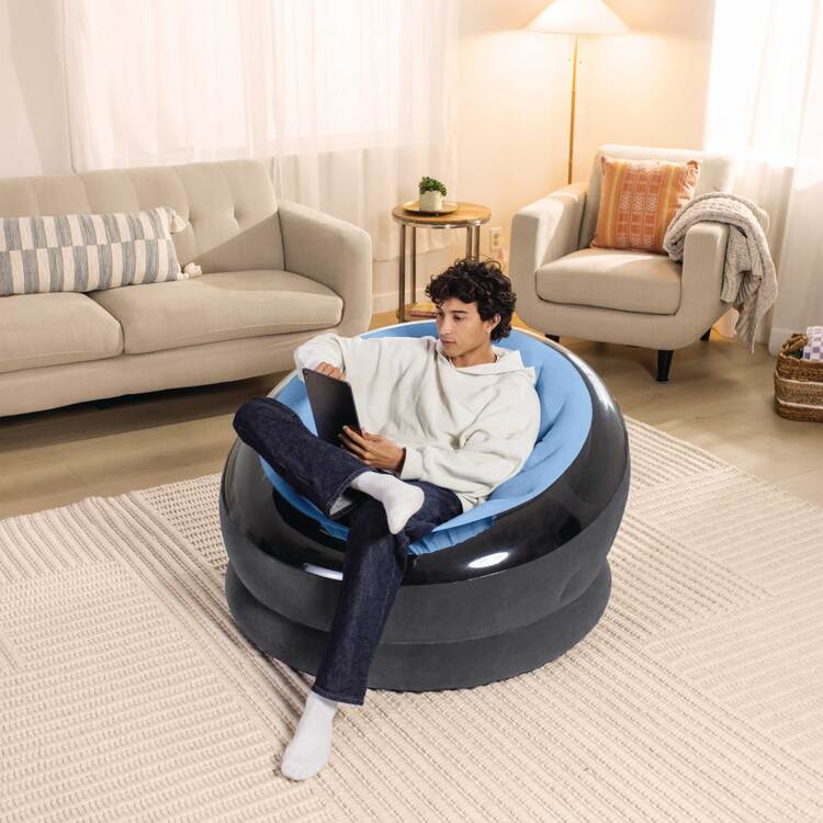 Fauteuil onyx bleu pastel