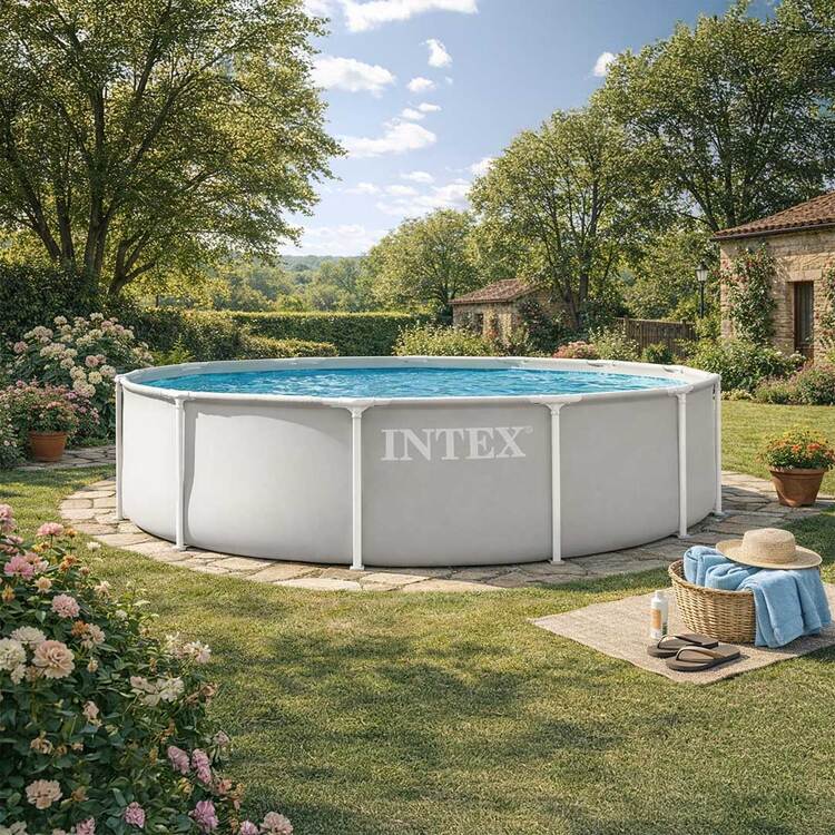 Piscine tubulaire prism frame | Ronde | 3,66 x 0,99 m | Gris | INTEX