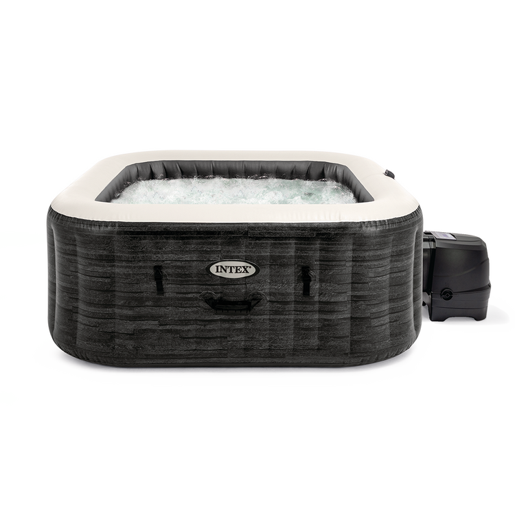 Spa gonflable 4 places Ardoise | Carré | Effet pierres grises | INTEX