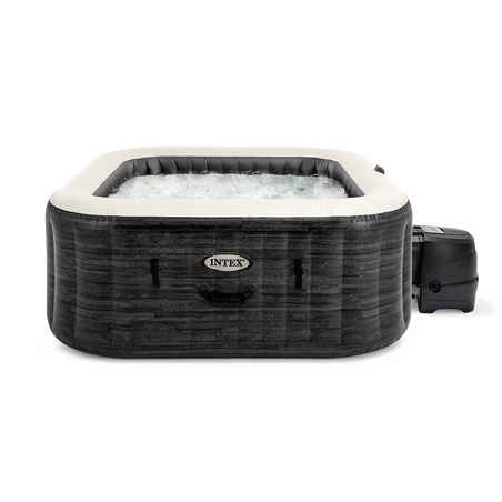 Spa gonflable 4 places Ardoise | Carré | Effet pierres grises | INTEX