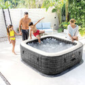 Spa gonflable 4 places Ardoise | Carré | Effet pierres grises | INTEX