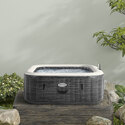 Spa gonflable 4 places Ardoise | Carré | Effet pierres grises | INTEX