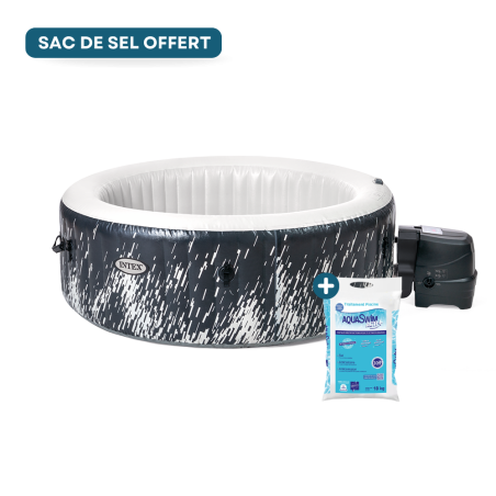 Spa gonflable 4 places Galaxie | Rond | Noir & bandeau LED | INTEX