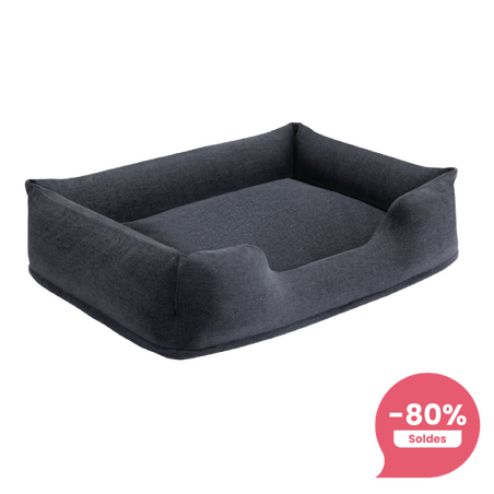 Panier fluffy medium pour animaux | Housse lavable | Gris | INTEX