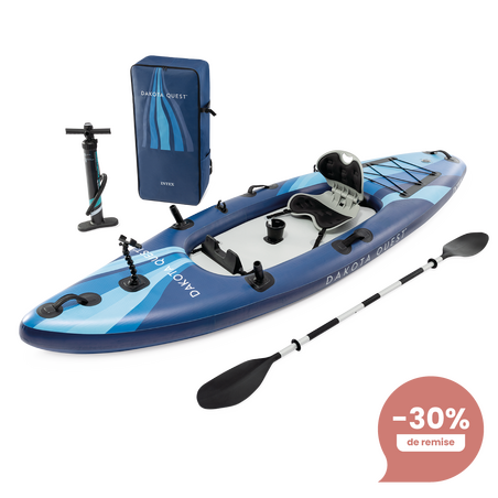 Kayak Dakota Quest | 1 personne | Kit d'accessoires complet | INTEX