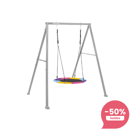 Portique balançoire 1 agrès | Nid d'oiseau | Gris | 3-10 ans | INTEX