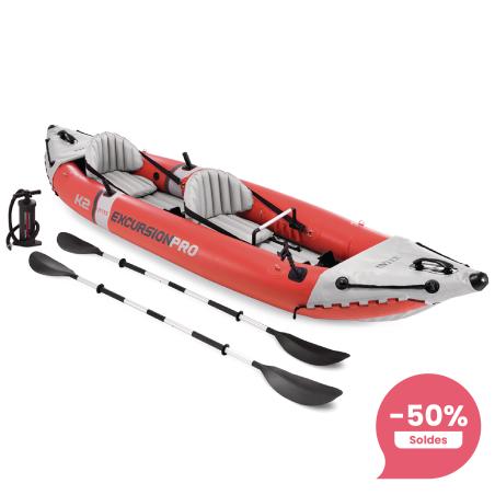 Kayak gonflable | Excursion Pro K2 | 2 places | Kit complet | INTEX