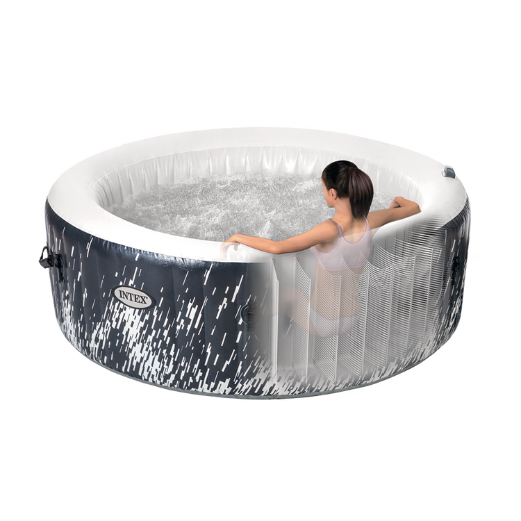 Spa gonflable 4 places Galaxie | Rond | Noir & bandeau LED | INTEX