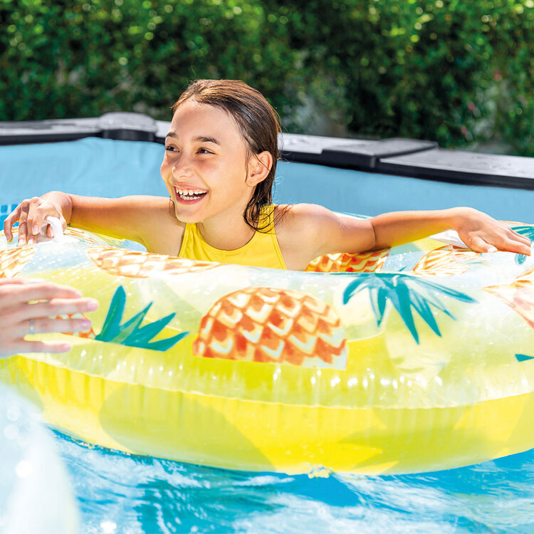 Piscine Graphite tubulaire | Rectangulaire | Habillage en PVC | INTEX