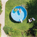 Piscine Graphite ronde | Gris | 4,78 x 1,24 m | Habillage PVC | INTEX