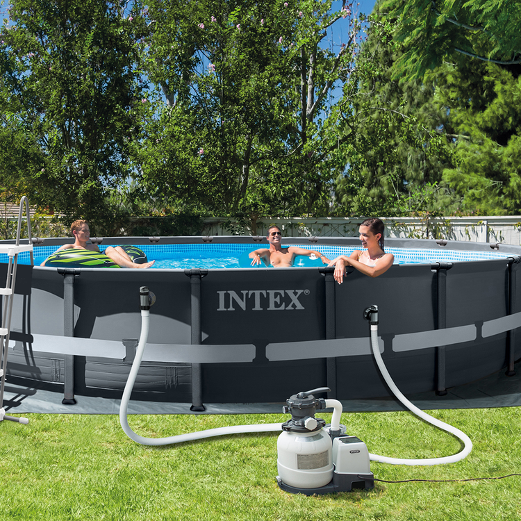 Piscine Ultra XTR ronde 6,10 x 1,22 m | Gris anthracite | INTEX