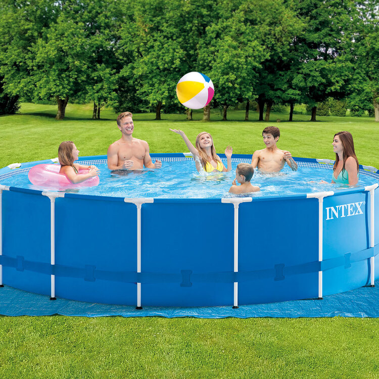 Kit piscine Metal Frame ronde tubulaire INTEX 4,57 x 1,22 m