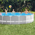 Piscine Prism Frame | Tubulaire ronde | 6,10 x 1,32 m | Gris | INTEX