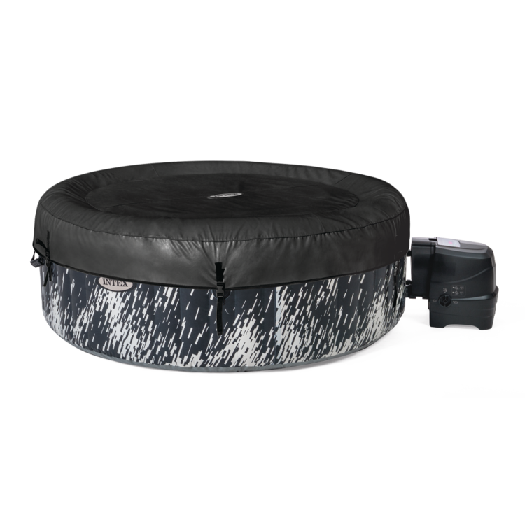 Spa gonflable 4 places Galaxie | Rond | Noir & bandeau LED | INTEX