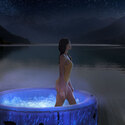 Spa gonflable 4 places Galaxie | Rond | Noir & bandeau LED | INTEX