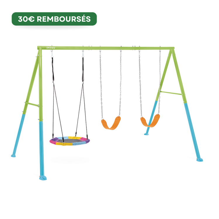 Portique balançoire 3 agrès | Nid d'oiseau & balançoires | INTEX