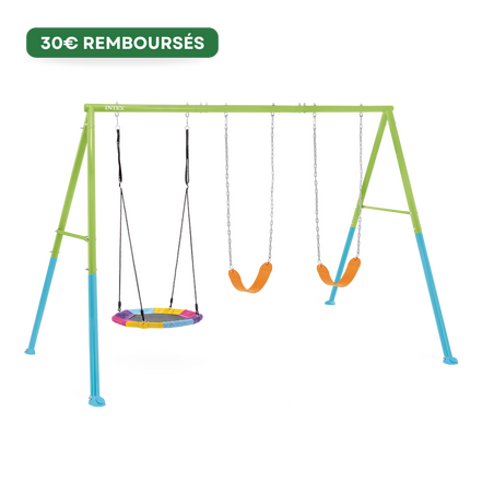 Portique balançoire 3 agrès | Nid d'oiseau & balançoires | INTEX