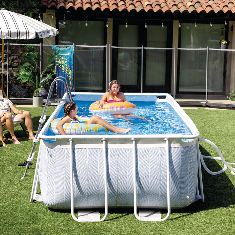 Piscine Chevron | Tubulaire rectangulaire | 4,00 x 2,00 x 1,22m |INTEX