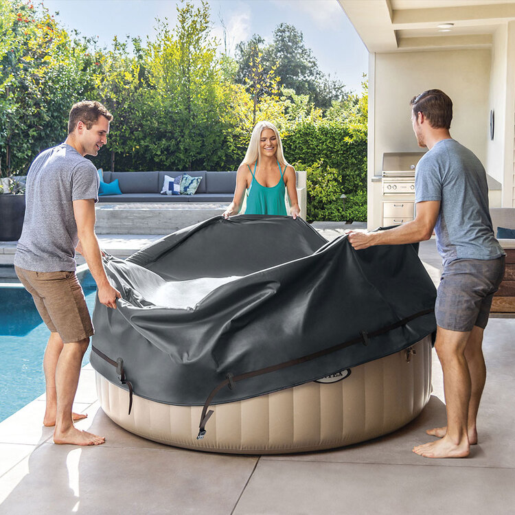 Couverture thermique pour spa gonflable rond 8 places | Noir | INTEX