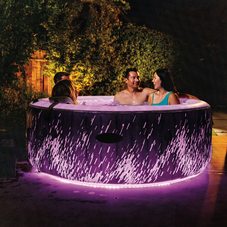 Spa gonflable 4 places Galaxie | Rond | Noir & bandeau LED | INTEX